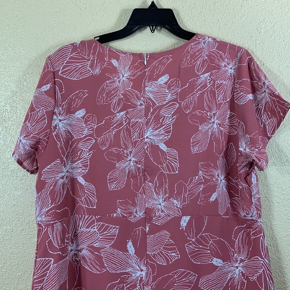 Shein Dress Pink White Floral Size 3XL - Picture 9 of 13